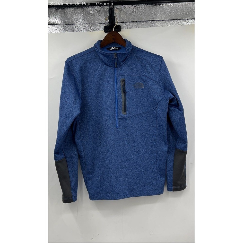 The North Face 1/4 Zip Pullover Sweater Men's Large Blue Black Outdoors